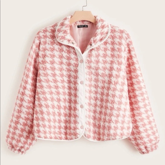 Jackets & Blazers - 🆕 Houndstooth Print Teddy Jacket